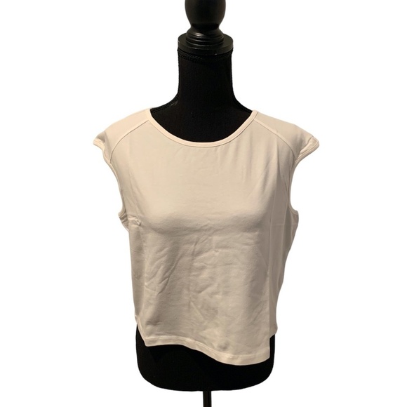Vero Moda Cap Sleeve Crop Top in Snow White XL NWT - Picture 1 of 8